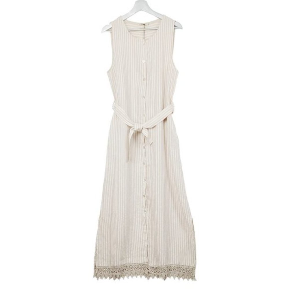 NWT Lungo L'Arno Linen Button Front Maxi Dress - Picture 4 of 9